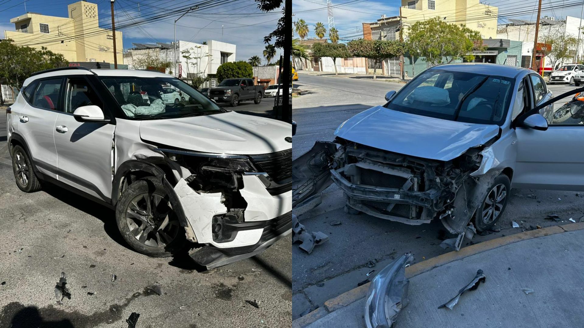 Daños materiales estimados en 130 mil pesos fue el saldo que dejó un accidente registrado la tarde del sábado la intersección de la avenida Abasolo y calle Leona Vicario en el sector Centro de Torreón.