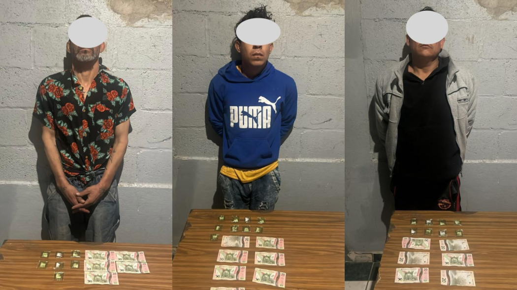 A los tres detenidos se les aseguró una cantidad mínima de dinero en efectivo, presuntamente producto de la venta de los narcóticos. (EL SIGLO DE TORREÓN)