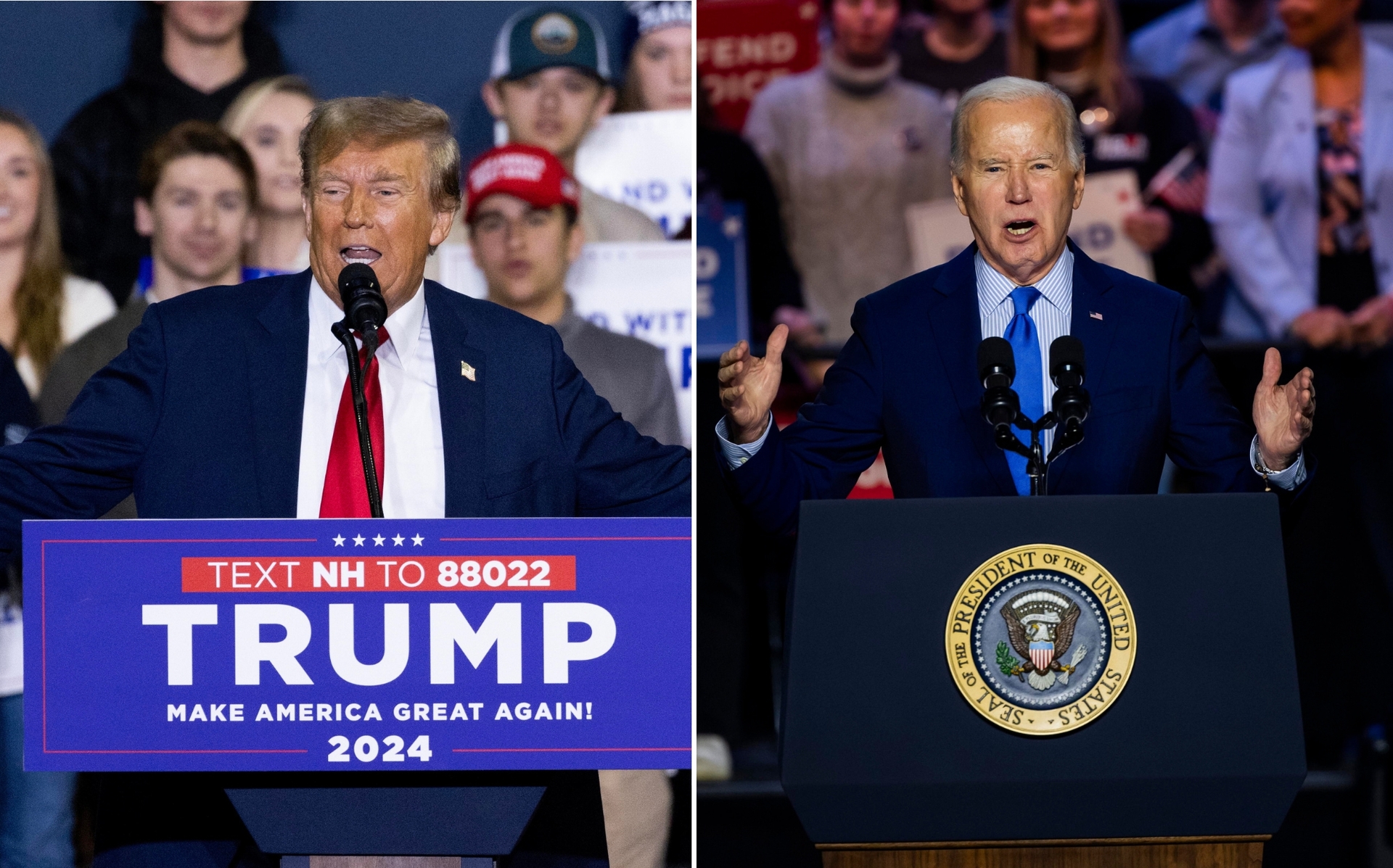 Donald Trump, expresidente de EUA, y el actual mandatario, Joe Biden, ganaron este martes las primarias de los partidos Republicano y Demócrata, respectivamente; el segundo, incluso sin figurar en las boletas.