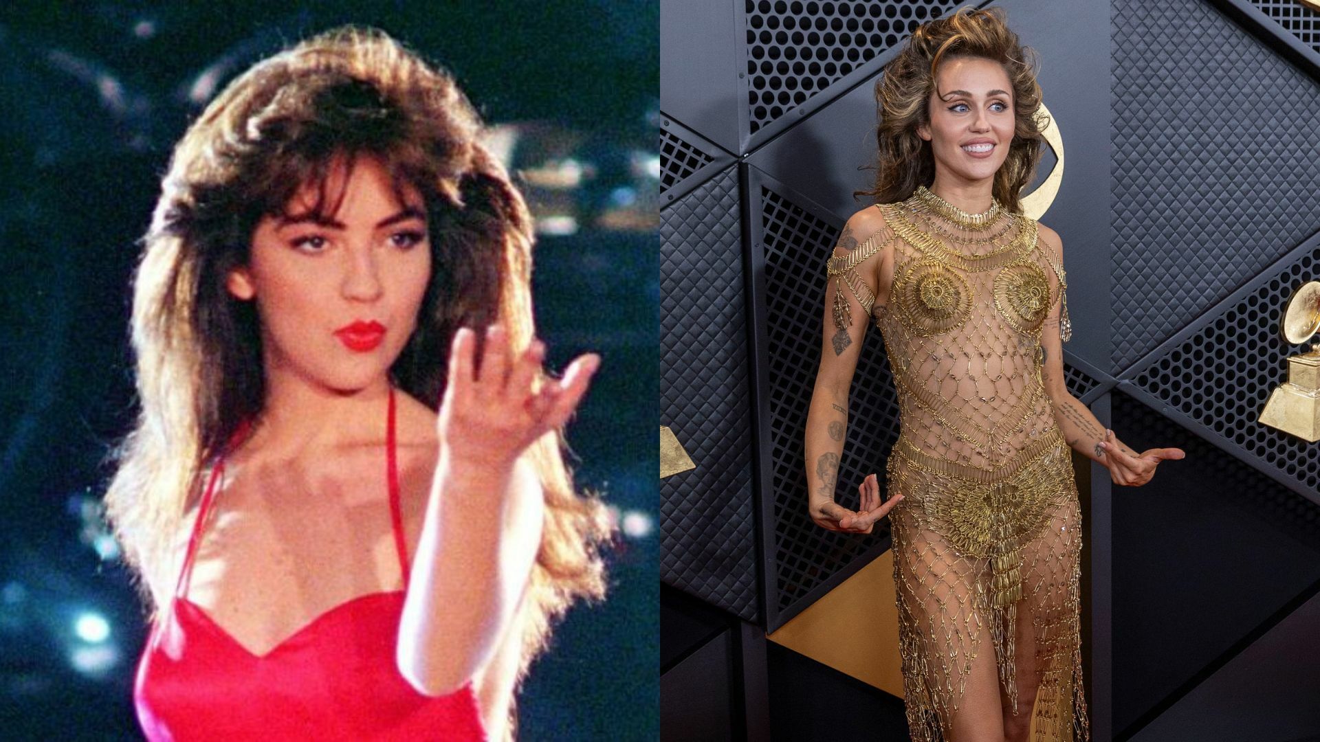 Miley Cyrus desata comparaciones con Thalía por su 'look' en los Grammy