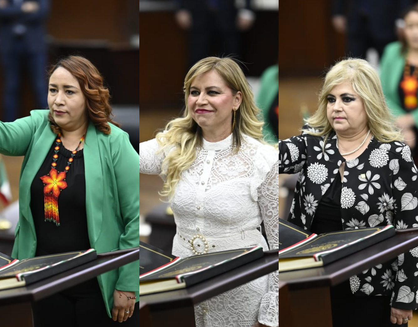 Toma de protesta de Sindy Karina Pastrana Labrador, María Luisa González López y Yolanda Del Rocío Pacheco Cortez. (DIANA GONZÁLEZ)