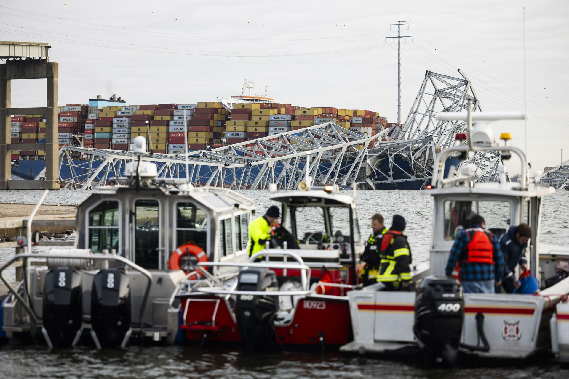El puente colapsado este martes en Baltimore. (EFE)