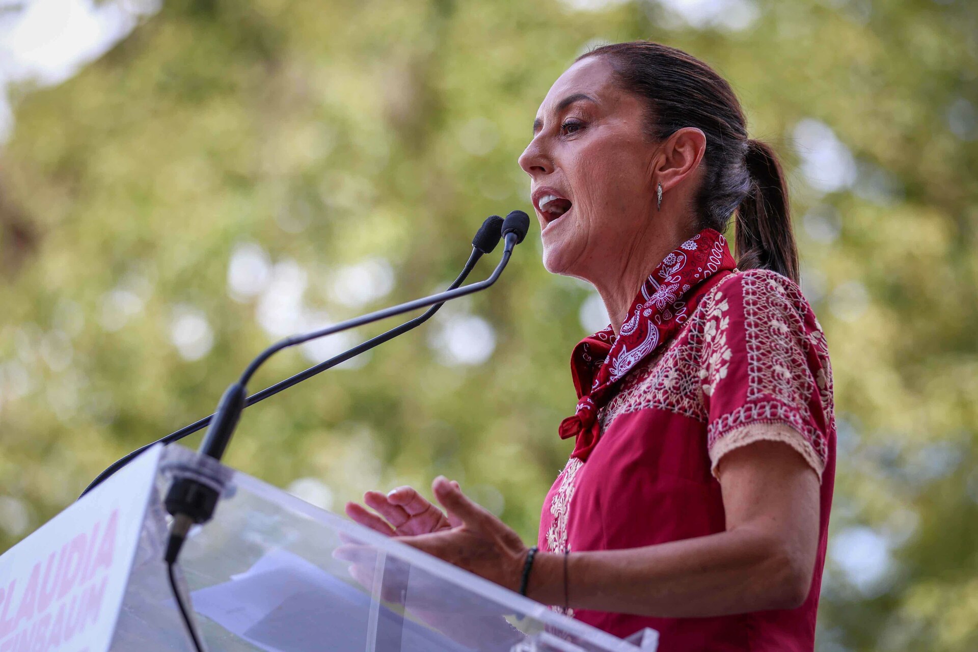 La candidata presidencial por la alianza Morena-PT-PVEM, Claudia Sheinbaum. (ARCHIVO)