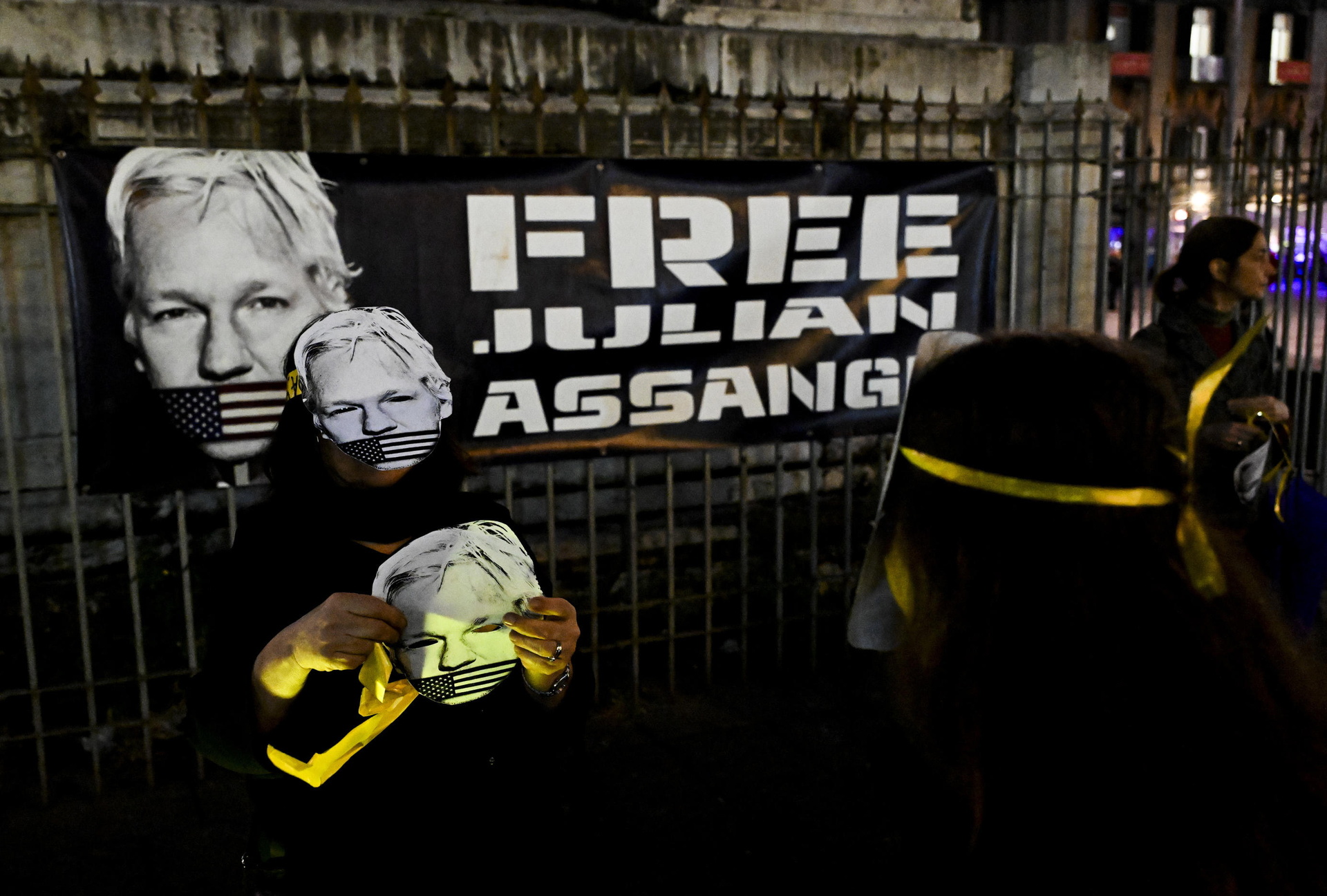 Protesta en apoyo a Julian Assange. (ARCHIVO)