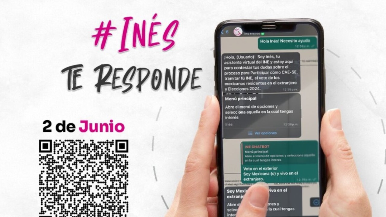 Nueva versión del chatbot del INE en WhatsApp permitirá verificar información sobre elecciones.
