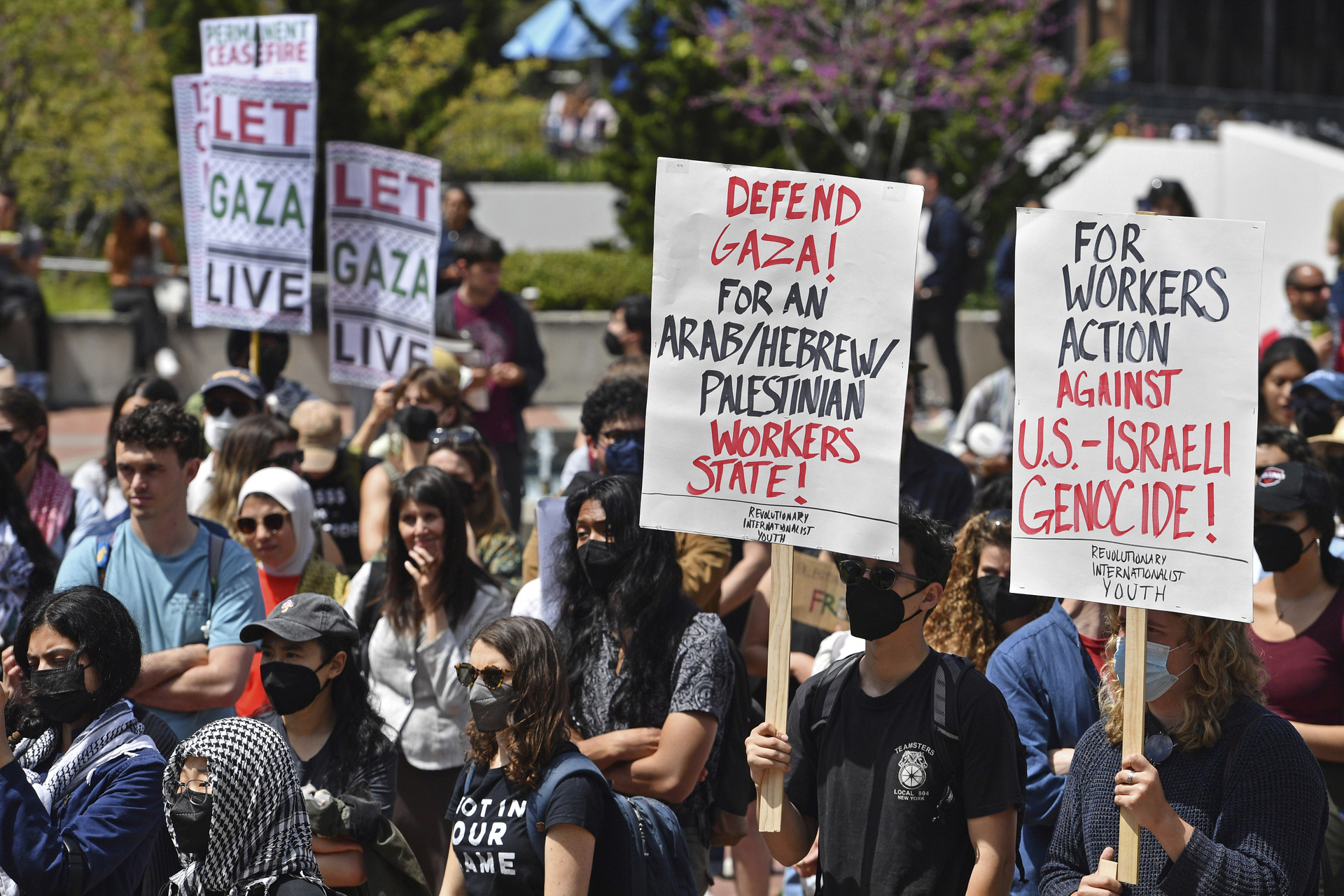 Universitarios protestan en apoyo a Palestina. (AP)