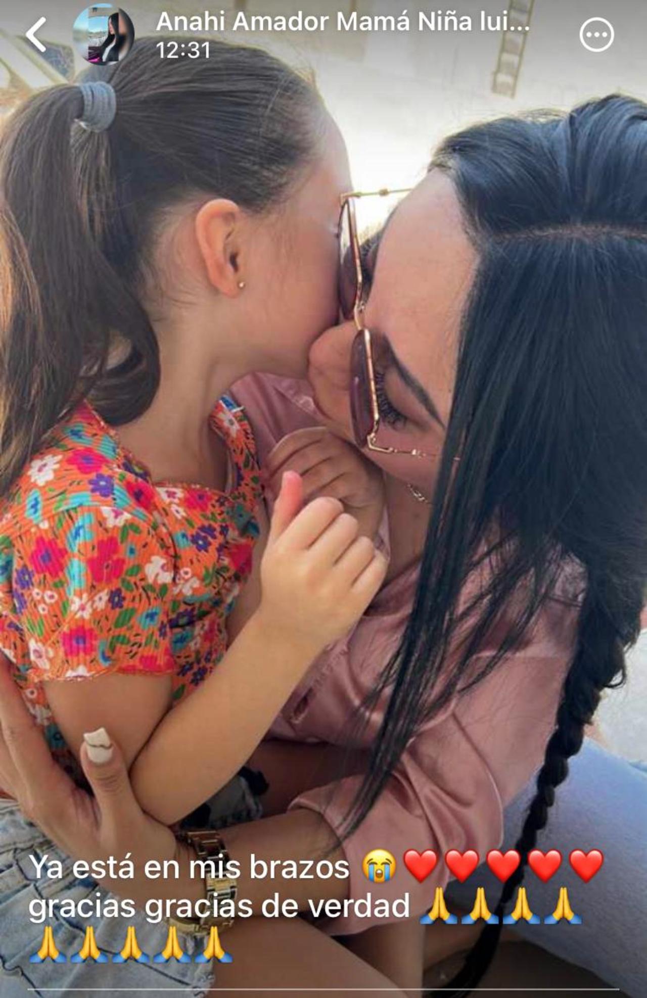 Luego de casi dos semanas de no tener noticias de su hija, Anahí se reencontró con ella.