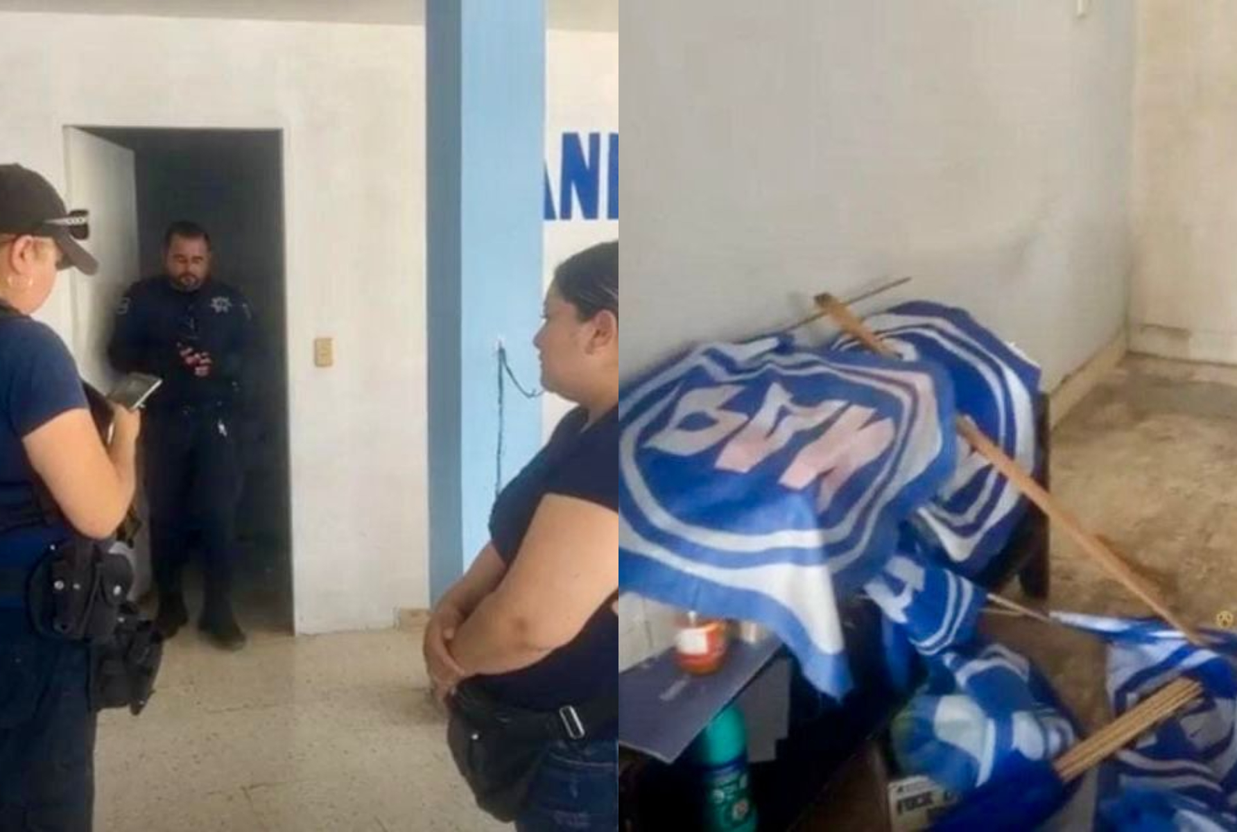 Criminales vandalizaron la casa de campaña de la candidata panista a la presidencia municipal de Múzquiz. (SERGIO A. RODRÍGUEZ)