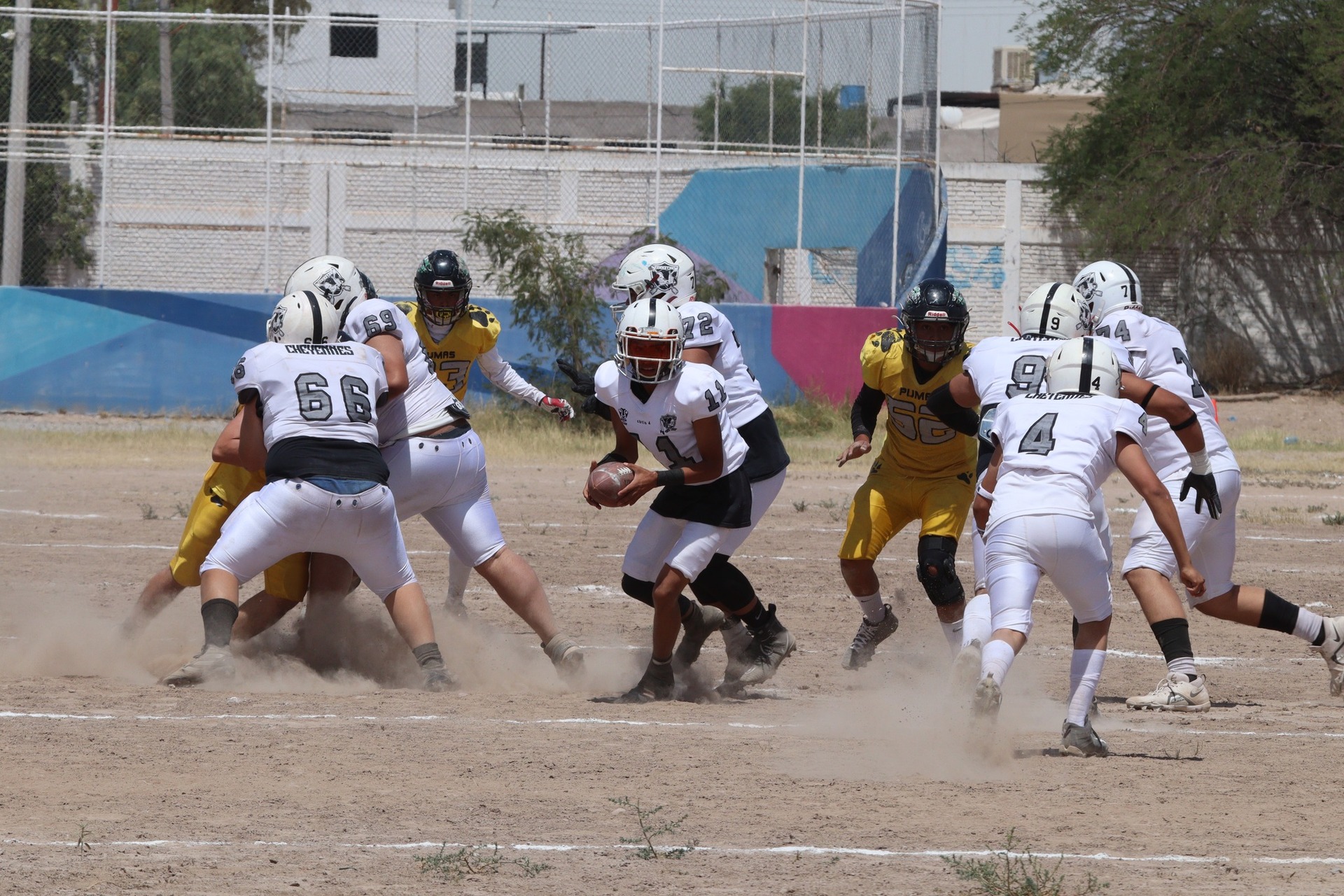 Un duro compromiso tuvieron los Cheyennes del CBTIS No. 4 la semana anterior en su emparrillado frente a Pumas. (Cortesía ELITE Deportiva)