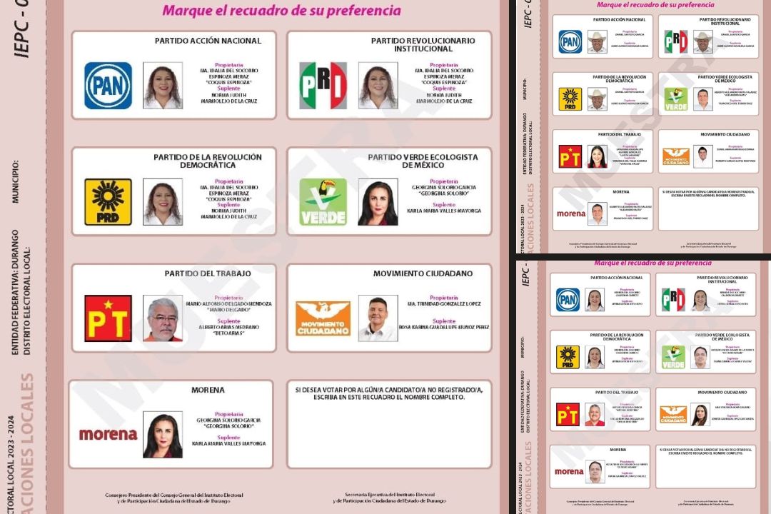 ¿Cómo será la boleta de los candidatos a diputados locales de Durango?