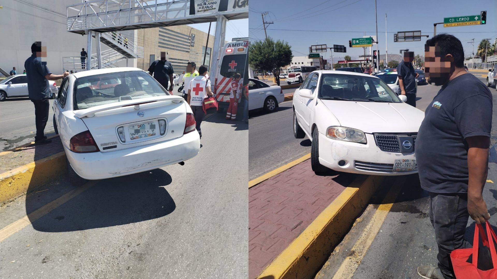 Conductora pierde el control y termina sobre el camellón en Gómez Palacio