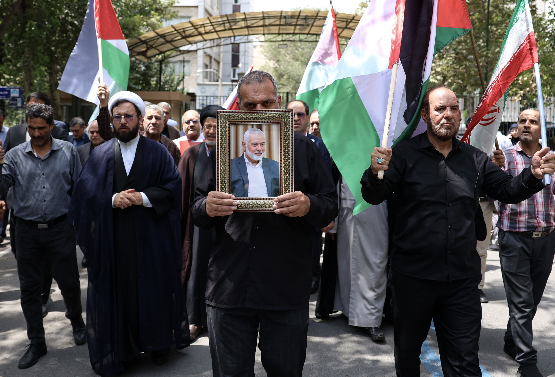 Manifestación tras asesinato en Irán de Ismail Haniyeh. (EFE)