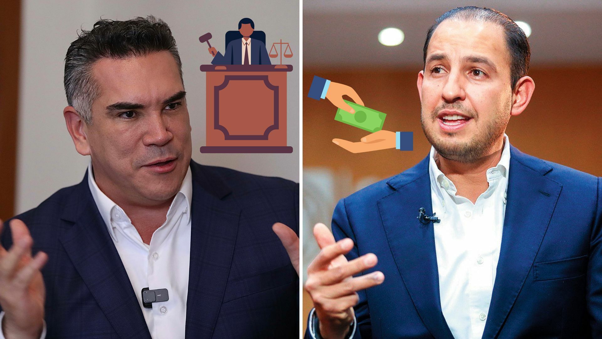 Alejandro Moreno, líder nacional del PRI y Marko Cortés, dirigente nacional del PAN. (ARCHIVO)