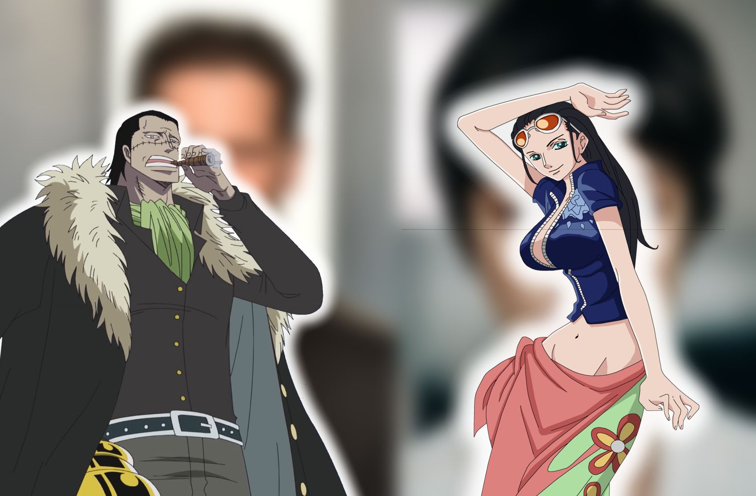 Crocodile y Nico Robin. 