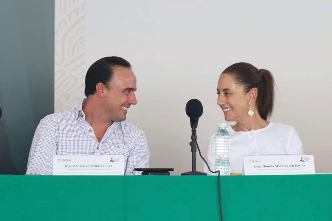 Claudia Sheinbaum y Manolo Jiménez refrendan compromiso de trabajo por Coahuila