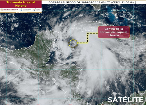 Alertan en Yucatán por tormenta tropical Helene