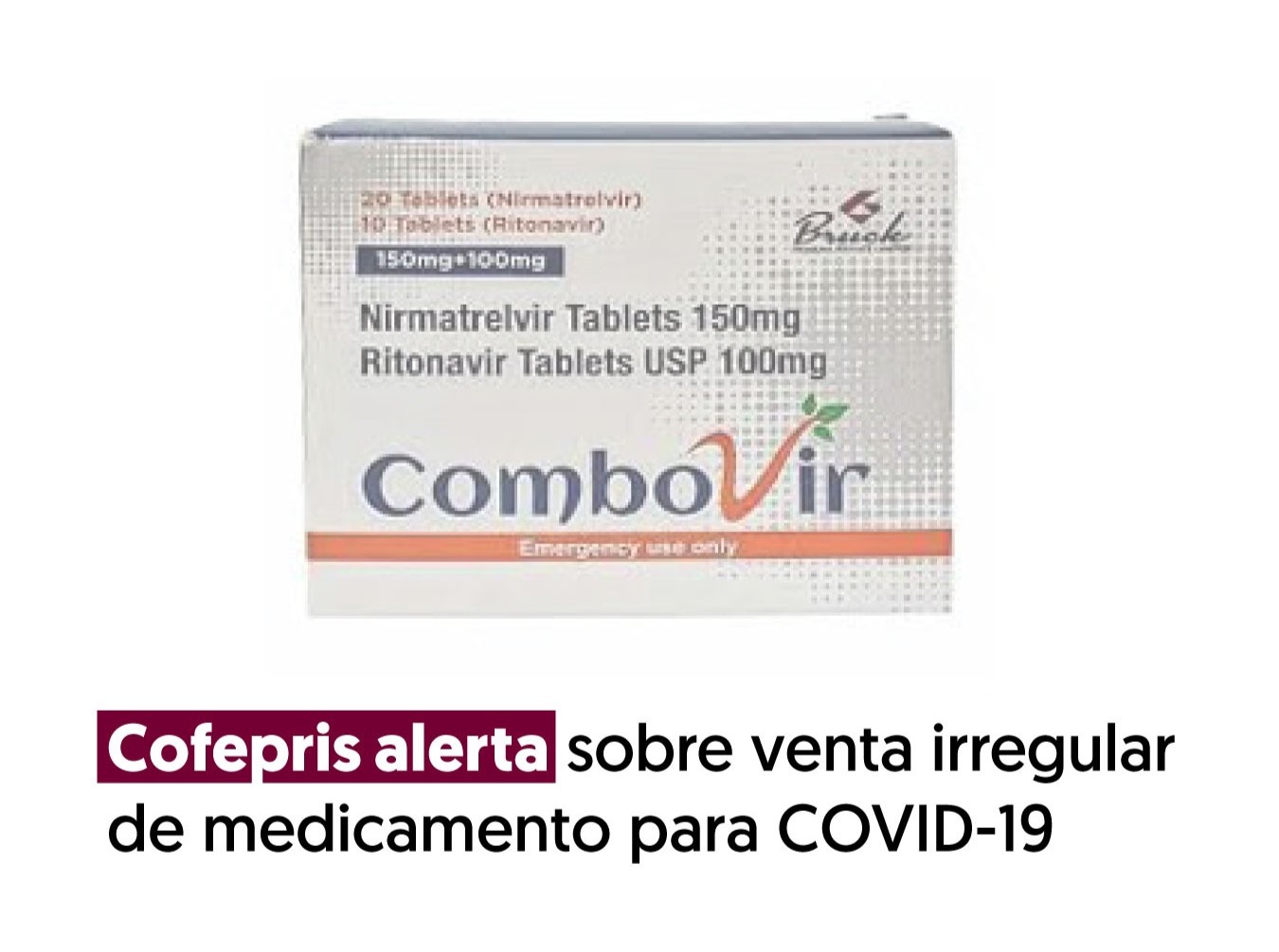 Producto Combovir (Nirmatrelvir 150 mg / ritonavir 100 mg). (ARCHIVO)