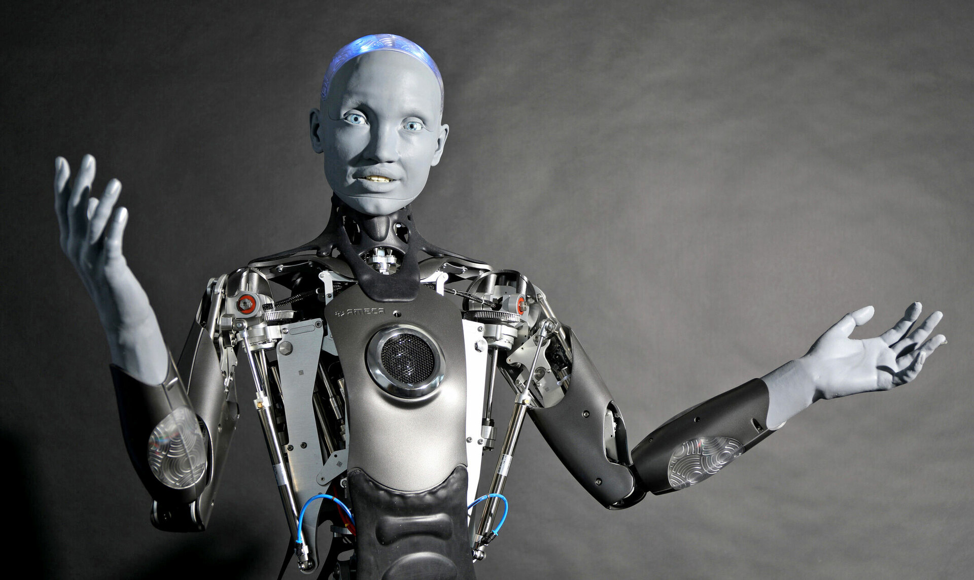 Ameca es el robot humanoide altamente desarrollado con inteligencia artificial creado por la compañía inglesa Engineered Arts. Imagen: Engineered Arts