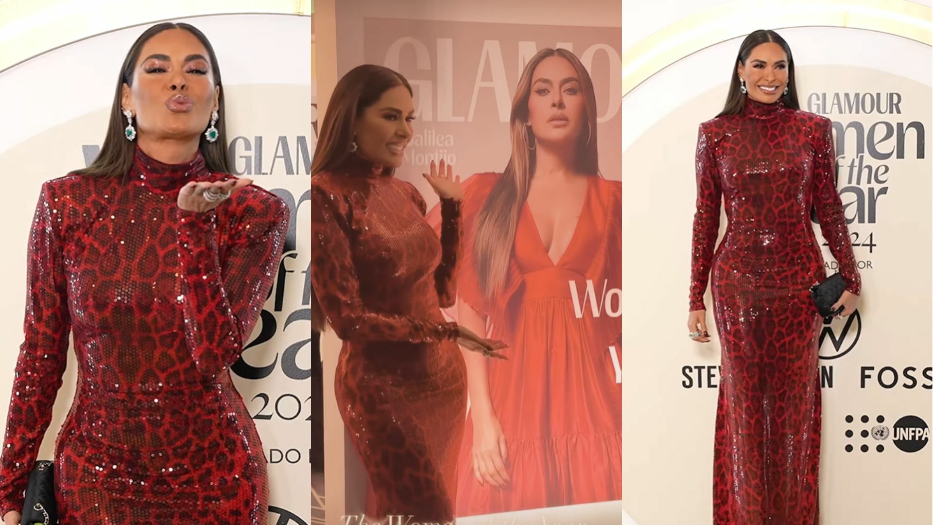 Galilea Montijo impacta con vestido rojo al recibir premio a la Mujer del Año