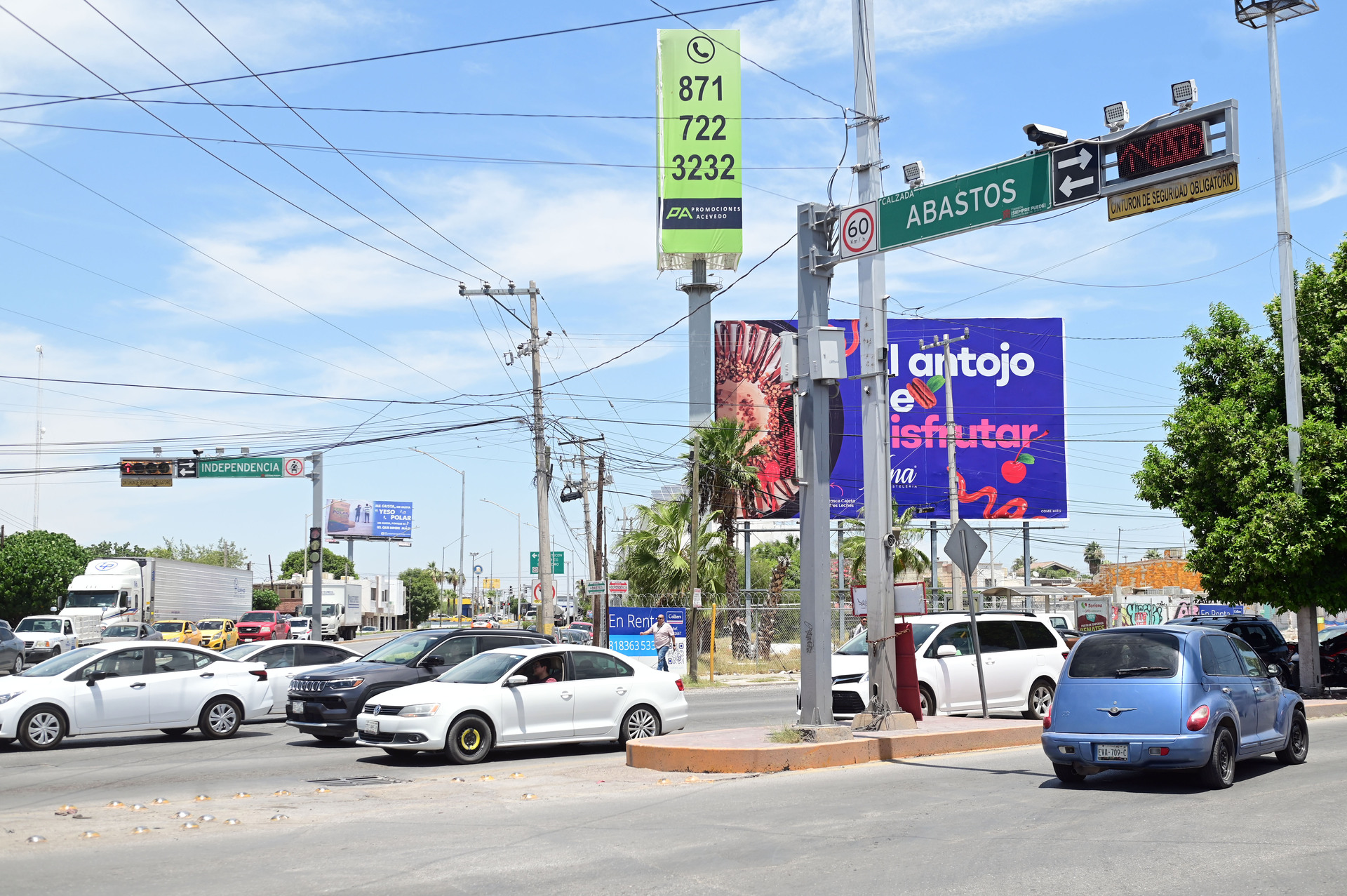 Entre las obras viales que propone el sector industrial para el municipio de Torreón, está la solución
al crucero de Abastos e Independencia. (EL SIGLO DE TORREÓN)