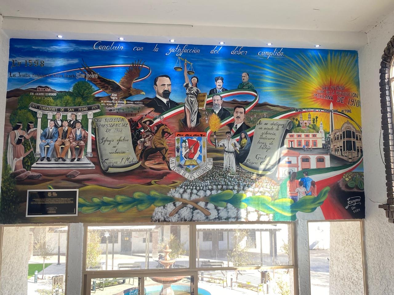 Mural 'Nuestra historia' en San Pedro.