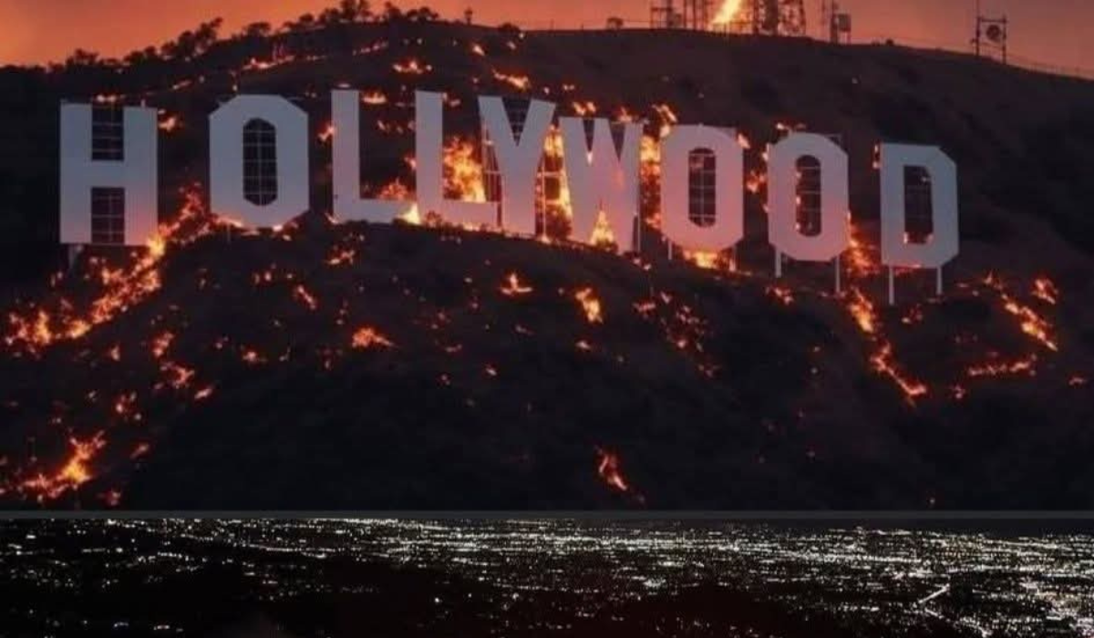 El cartel de Hollywood no estuvo en llamas en incendio