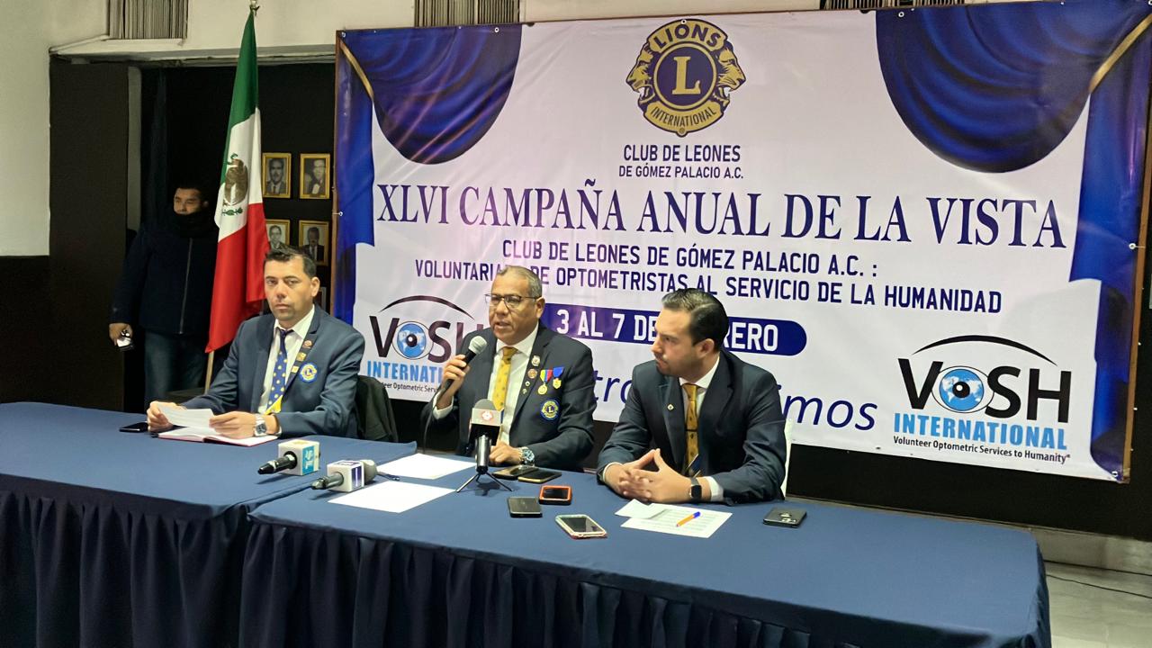 Presentan detalles de nueva Campaña de la Vista que organiza el Club de Leones de Gómez Palacio