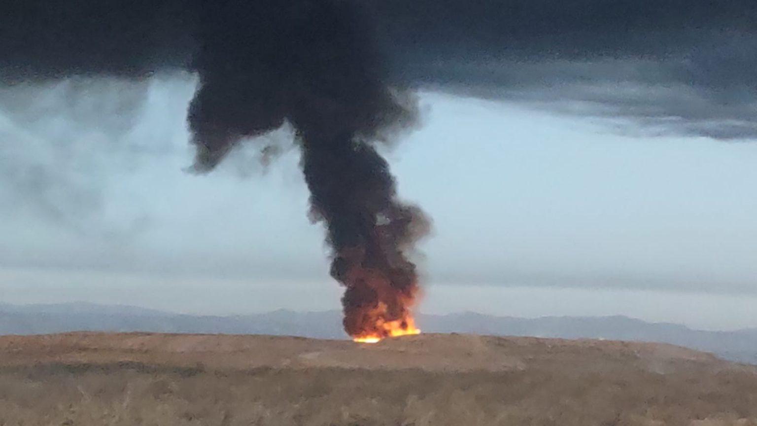 Incendio en relleno sanitario.