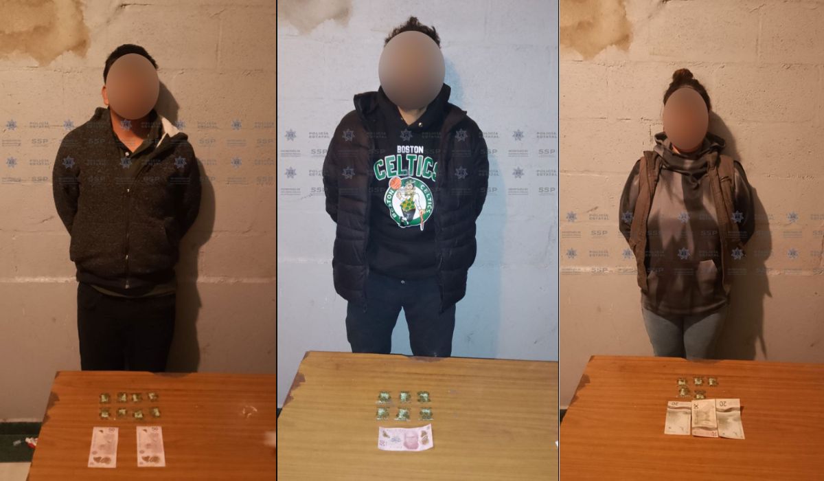 Detiene a una mujer y dos varones con cristal en la Colonia Flores Magón de Gómez Palacio