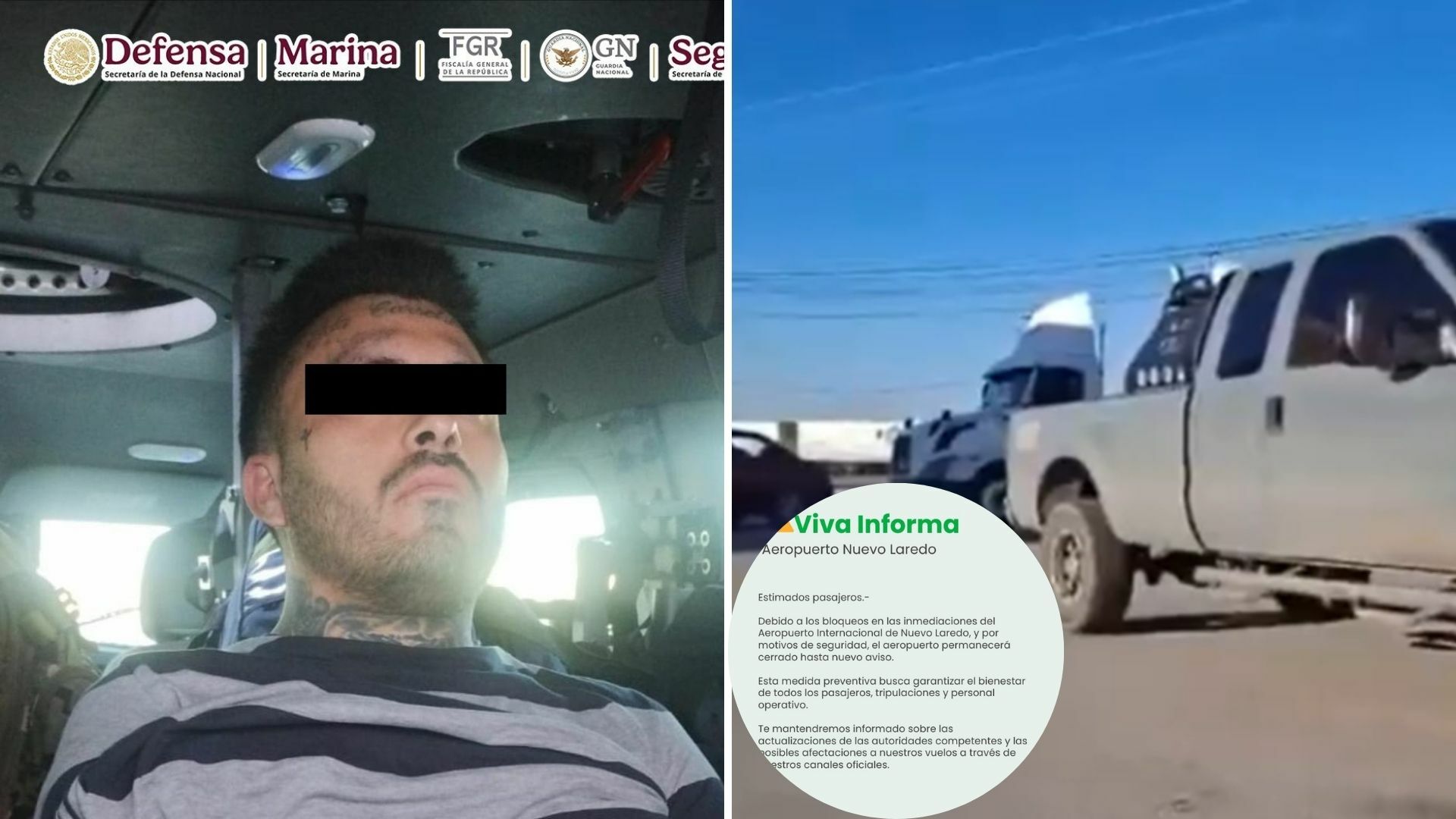 Captura de 'El Ricky' en Nuevo Laredo desata balaceras, Aeropuerto Internacional cancela vuelos