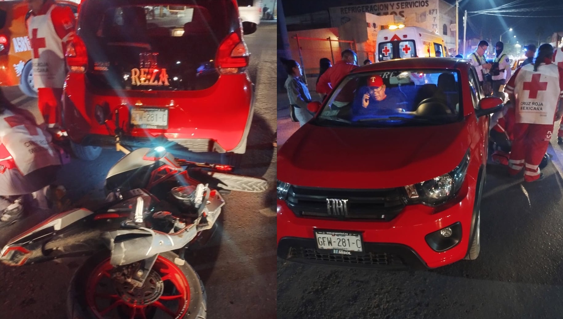 Motociclista de 18 años se impacta contra auto en Gómez Palacio