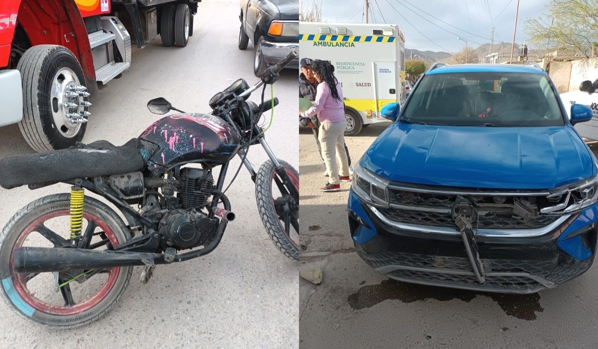 Motociclista acaba en el hospital tras ser impactado por camioneta