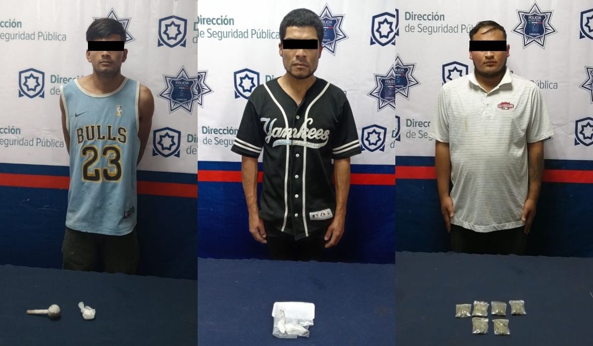 Detienen a tres jóvenes en Torreón, en posesión de dosis de cristal y marihuana