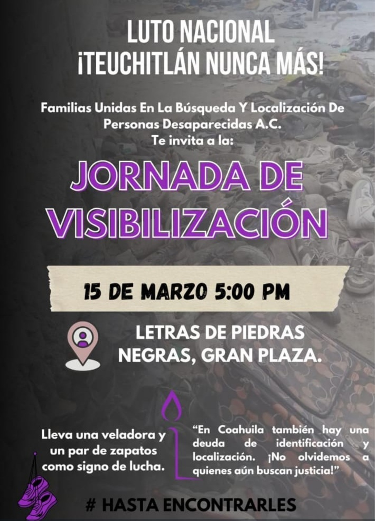 Este sábado se llevará a cabo una jornada de visibilización por las víctimas de Teuchitlán, Jalisco.