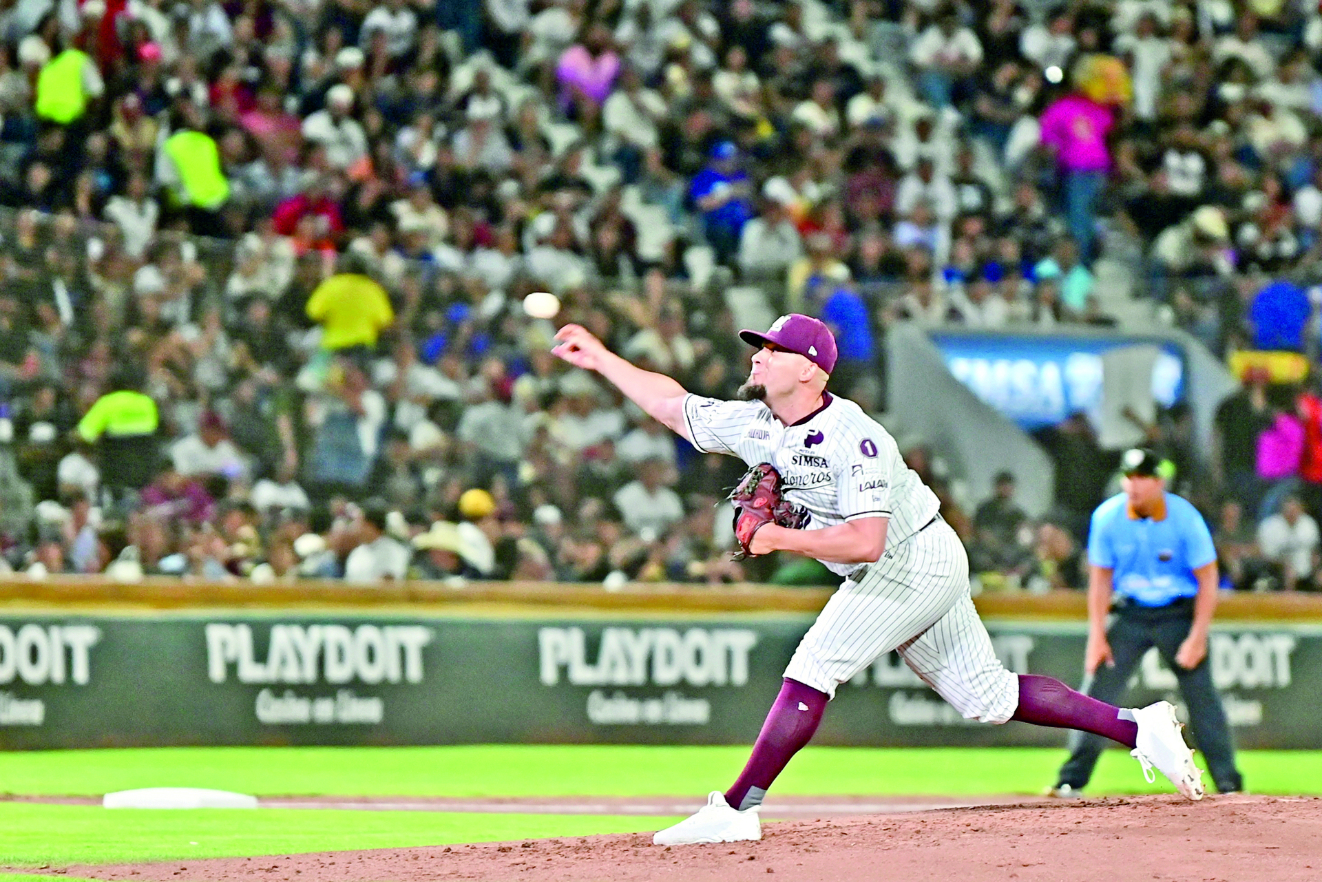 El estelar lanzador Guinda, Aldo Montes, es el probable abridor para el primero ante regios. (Foto Enrique Terrazas)
