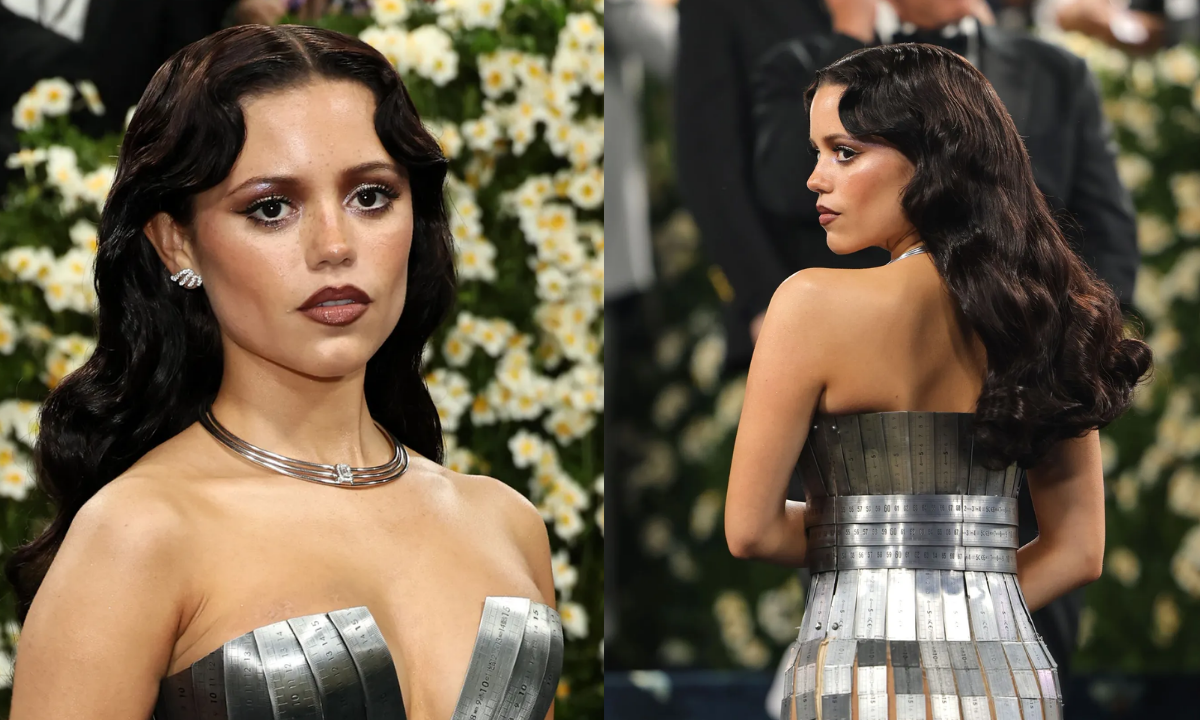Jenna Ortega brilló en la Met Gala con vestido metálico