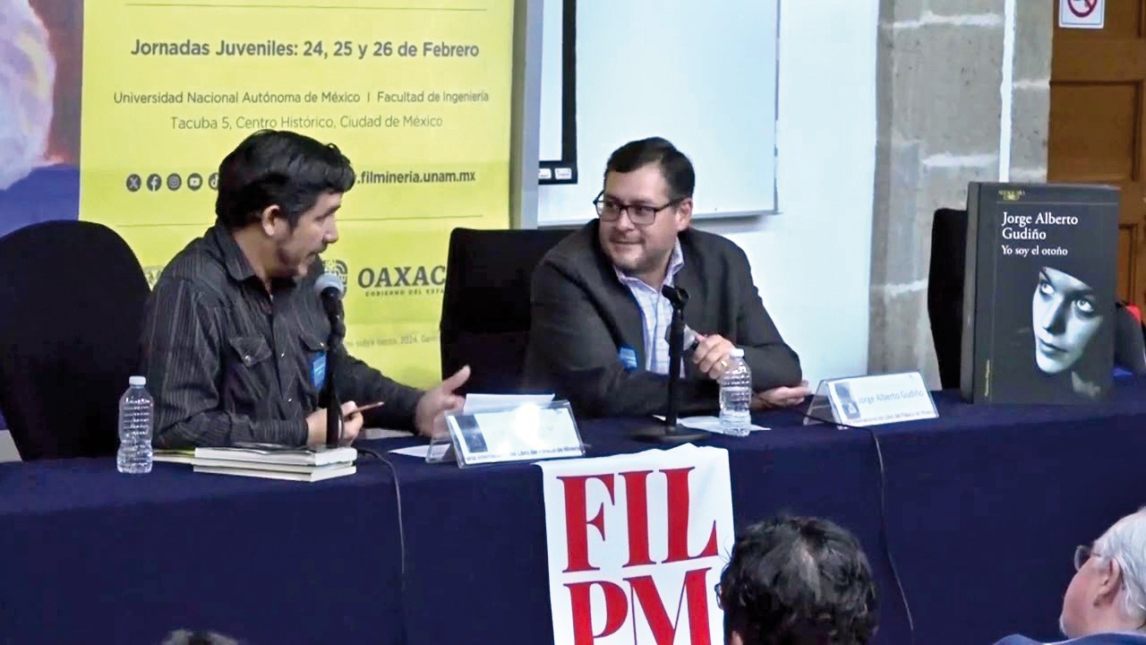Presentación de 'Yo soy el otoño' en la Feria Internacional del Libro del Palacio de Minería 2025. Foto Youtube