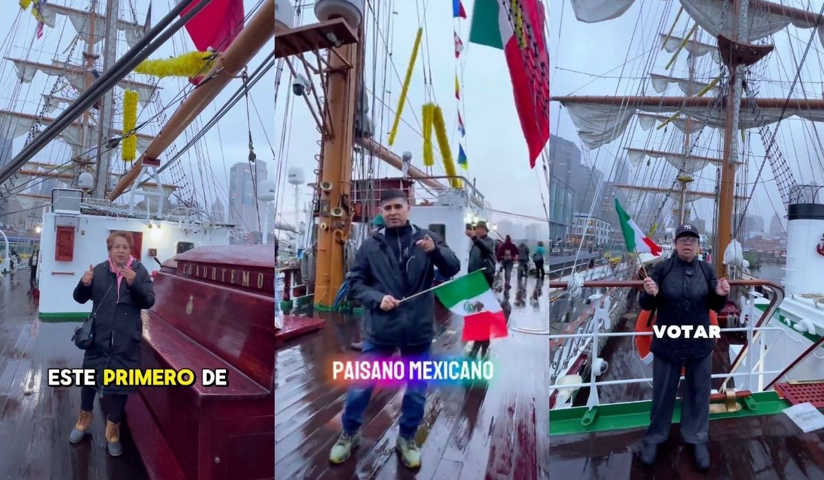 Morenistas promovían elección judicial en el Buque Cuauhtémoc, ¿qué dijo Sheinbaum?