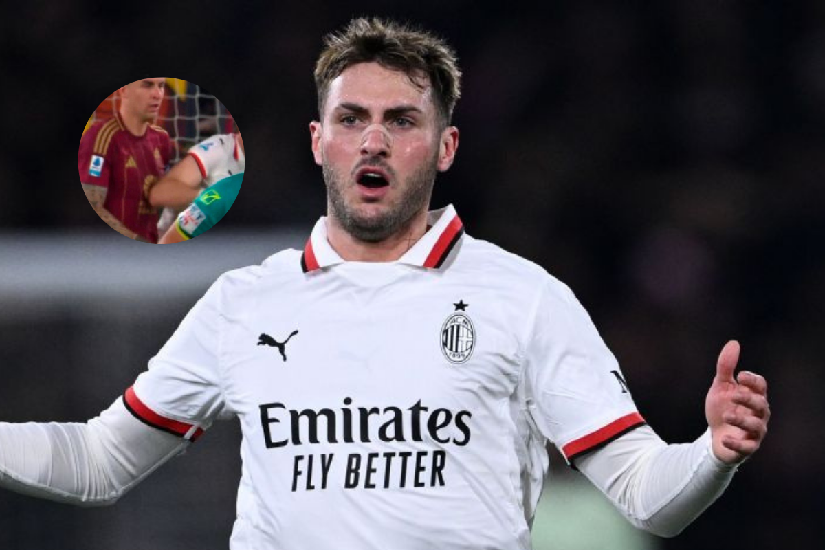 Santiago Giménez y el codazo que lo expulsó al minuto 20 con AC Milan