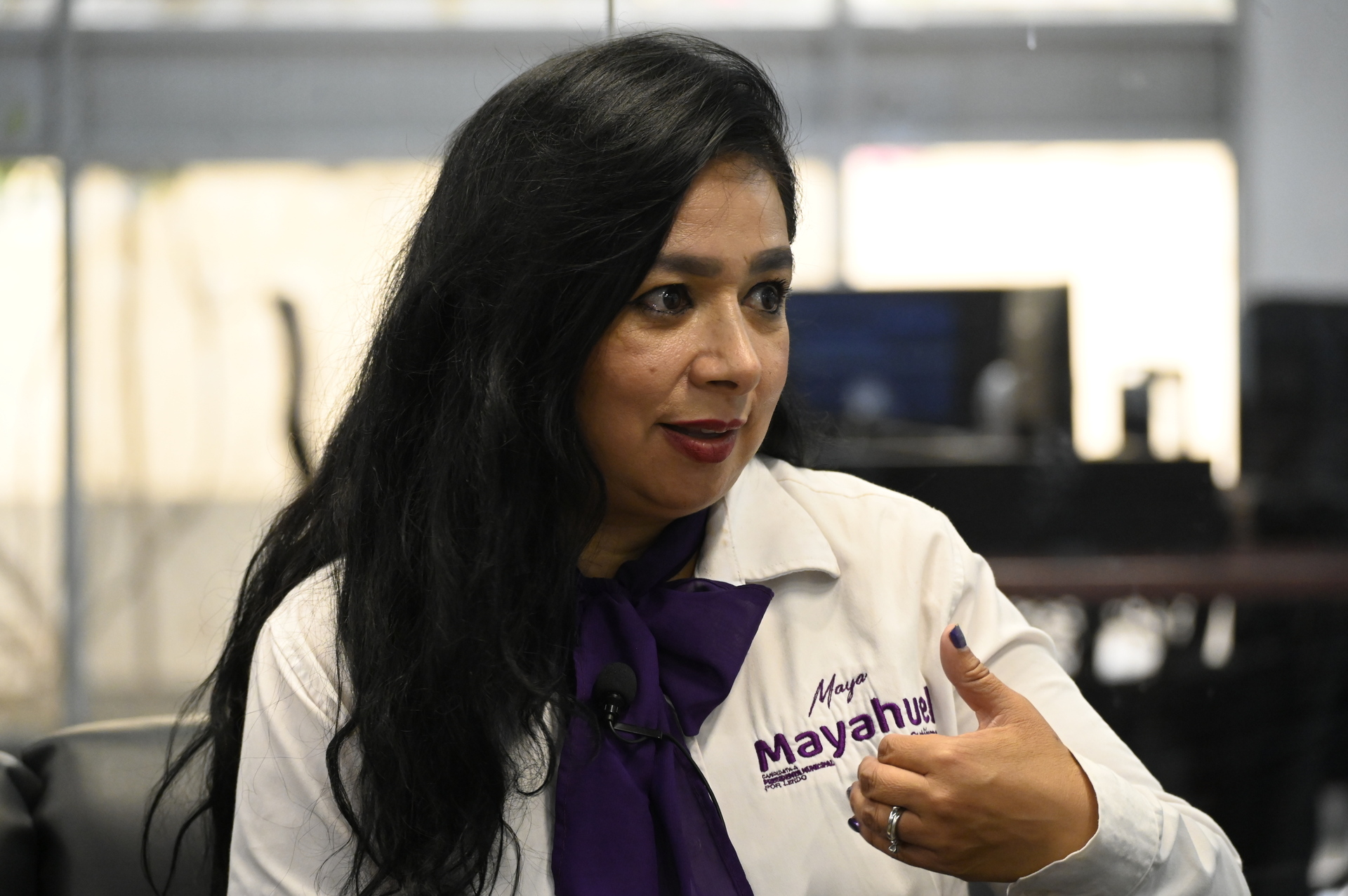 Mayahuel Gutiérrez, candidata a la alcaldía de Lerdo por el Partido Encuentro Solidario. 