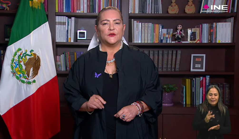 Guadalupe Taddei da mensaje a la nación por elecciones judiciales