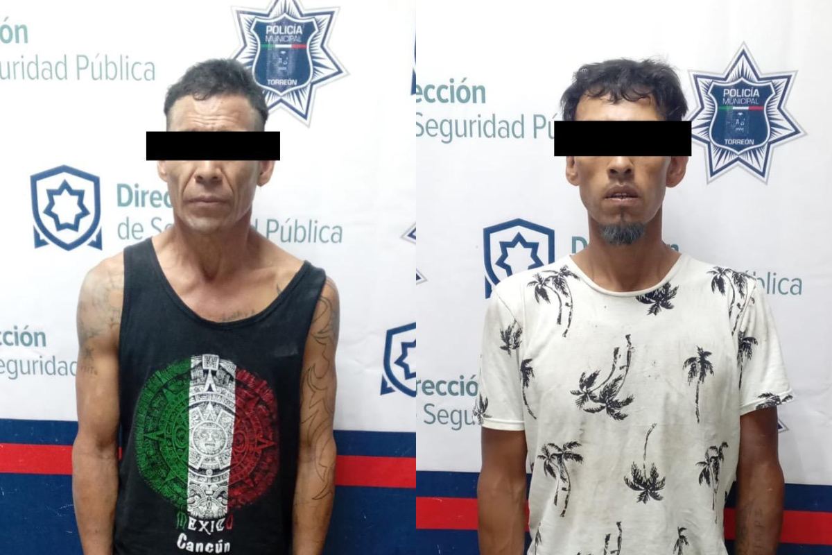 Policía de Torreón detiene a dos hombres por el delito de allanamiento de negocio