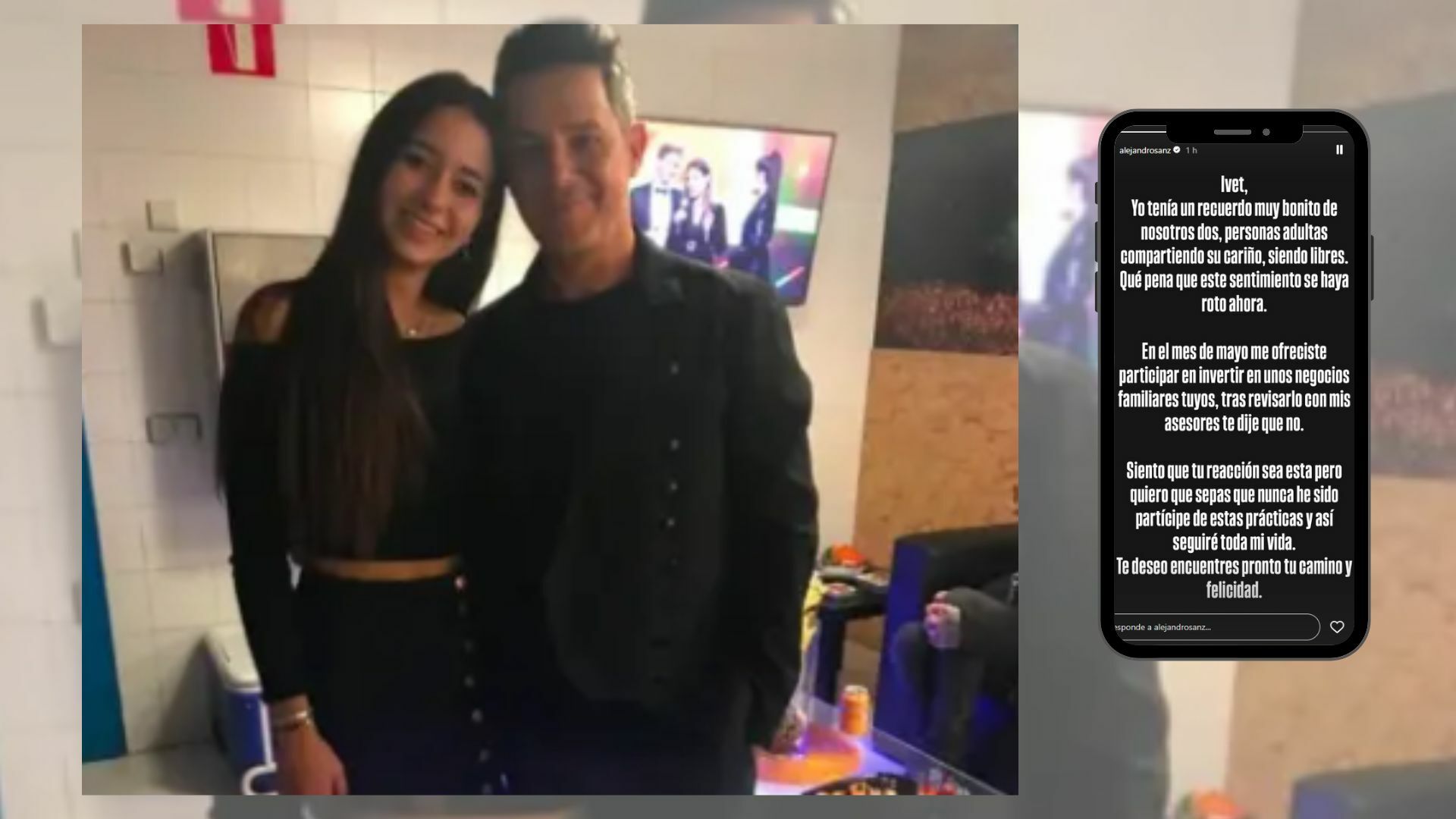 Alejandro Sanz responde a las acusaciones de Ivet Playà: 'Yo tenía un recuerdo muy bonito de nosotros dos'