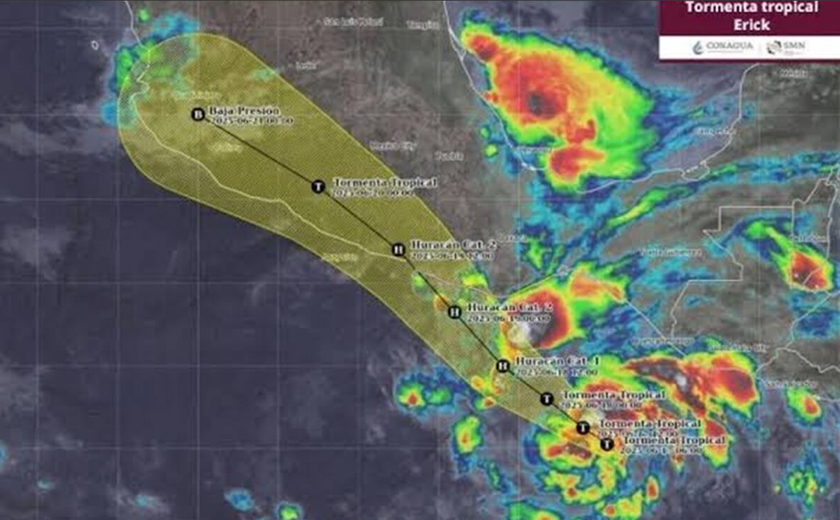 Tormenta tropical Erick amenaza con golpear Oaxaca como huracán categoría 1 o 2