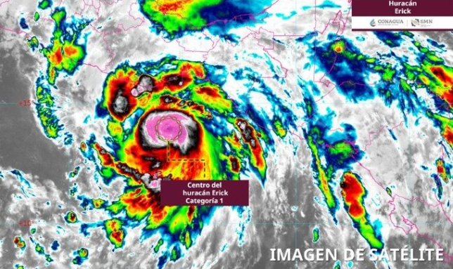 Huracán Erick se intensifica a categoría 1; causará lluvias torrenciales en Guerrero, Oaxaca y Chiapas