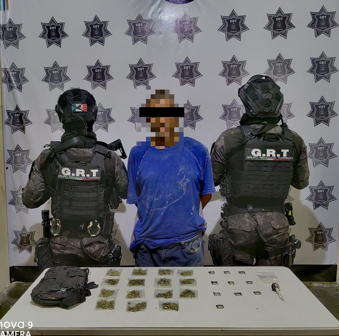 Agentes del Grupo de Reacción Torreón detienen a hombre por posesión de narcóticos