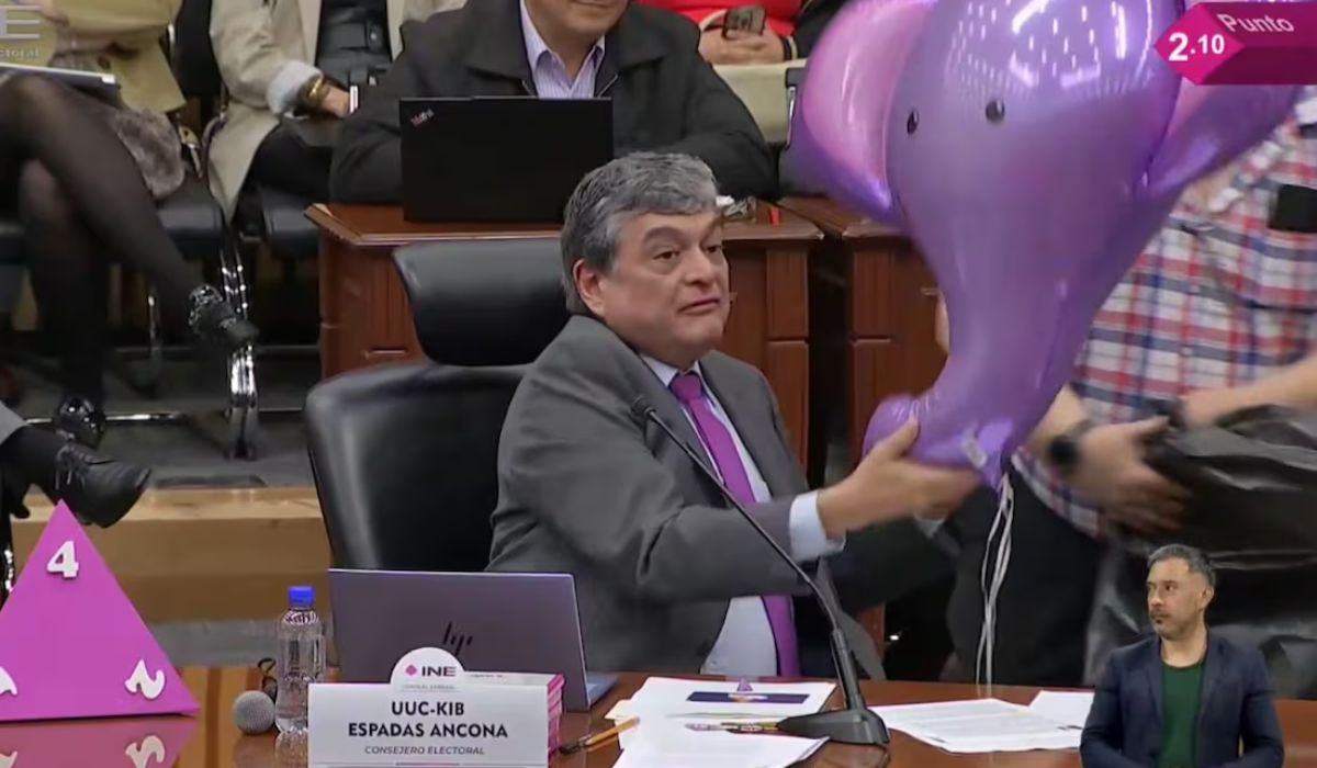 ¿Qué representa el globo de elefante durante la sesión del Consejo General del INE?
