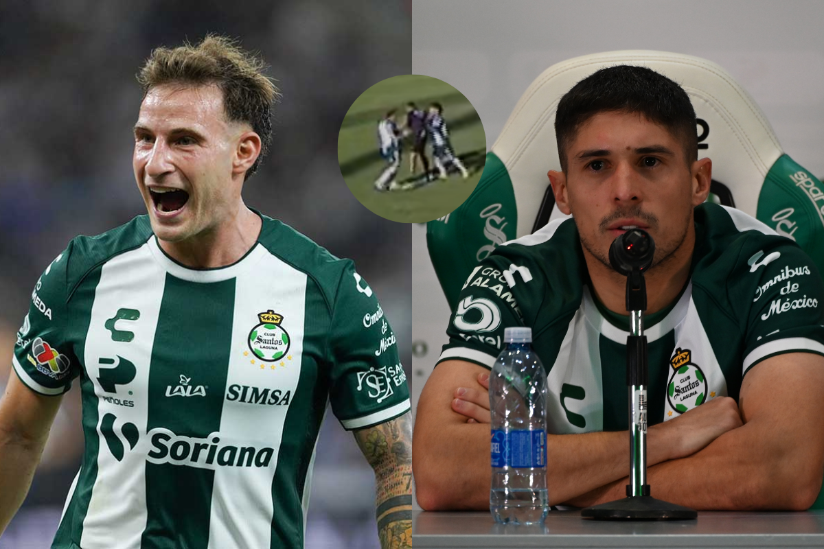 Bruno Barticciotto y Javier Güémez se encaran al final del Santos vs Cruz Azul
