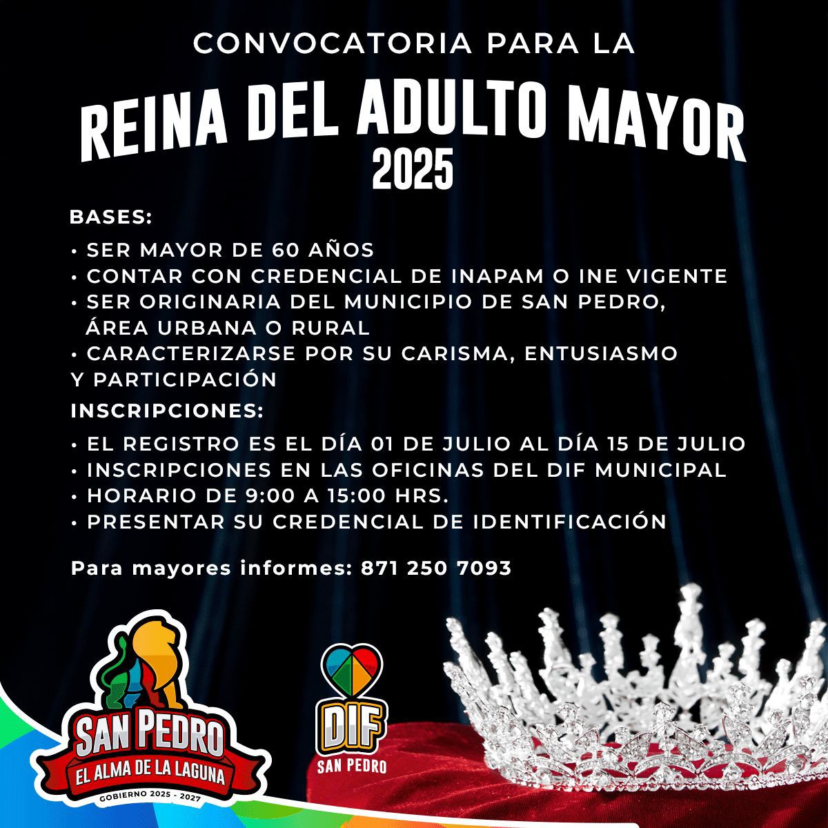 Llaman a participar en elección de la reina de los adultos mayores en San Pedro