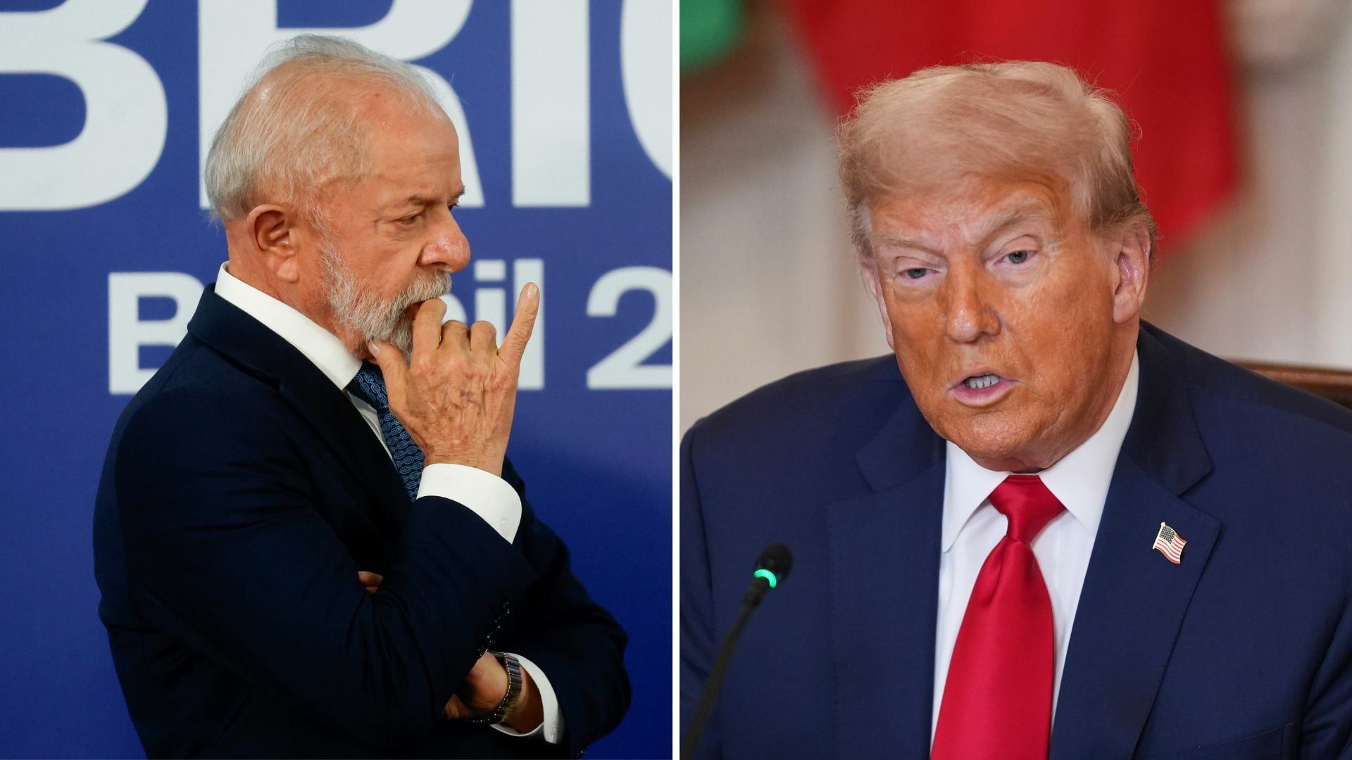 El presidente Donald Trump y su homólogo Luiz Inácio Lula da Silva. (EFE/AP)